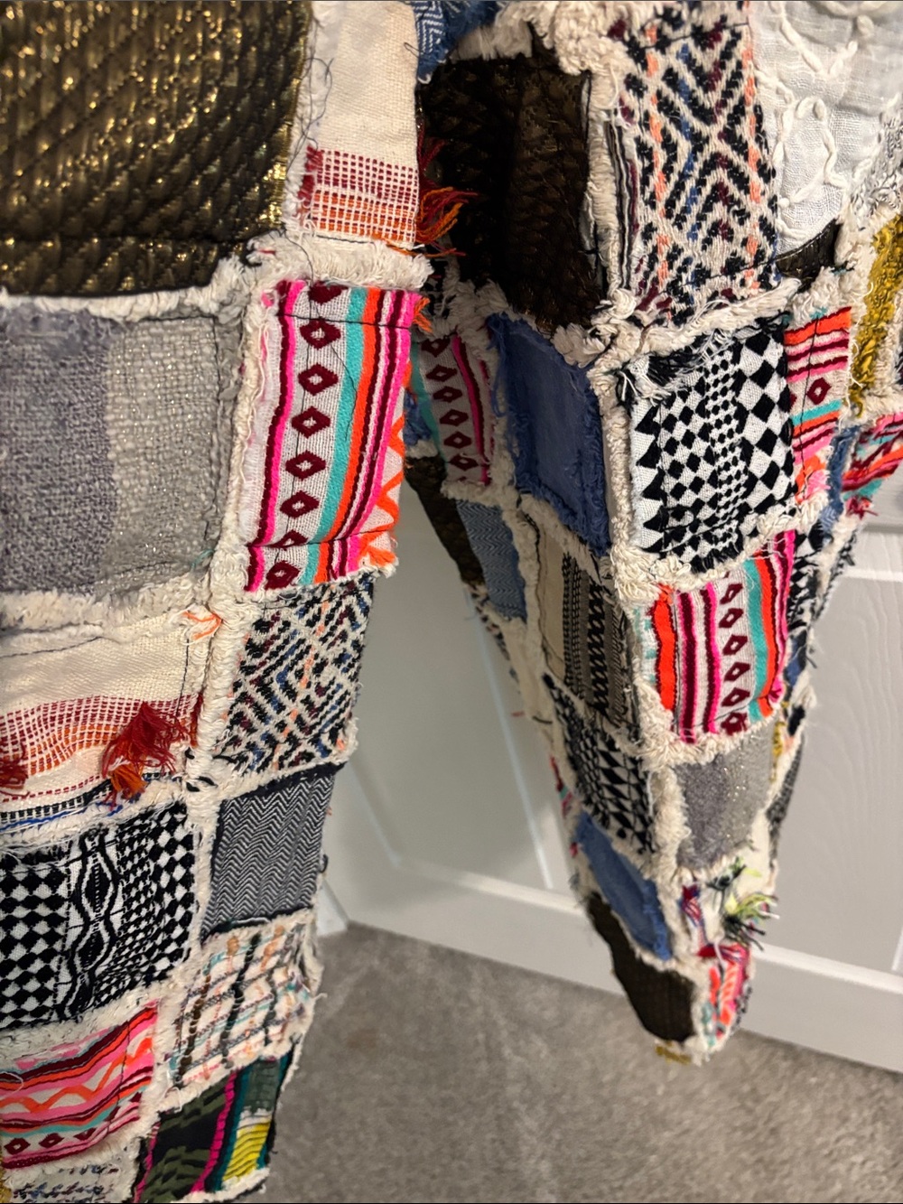 Patchwork Multicolor Boho Overalls - Picture 4 of 8